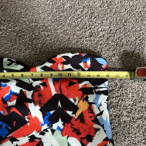 PINKO Italian Designer Strapless Print Cocktail Party Dress Made In Italy US 8 - Picture 7 of 12